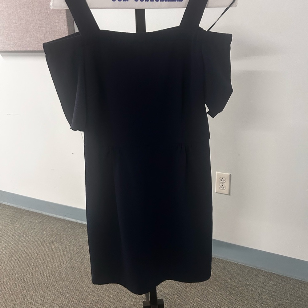 Trina Turk Navy Off-Shoulder Mini Dress